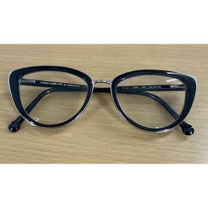 Colors in Optics by Sanford Hutton Cat Eye Glasses Black 52 19 140 Frames Only